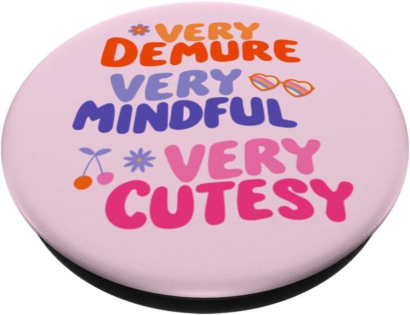 Standard PopGrip - Black - Phone Grip - Cell Phone Grip Stand - Swappable Top - Demure Theme image 2