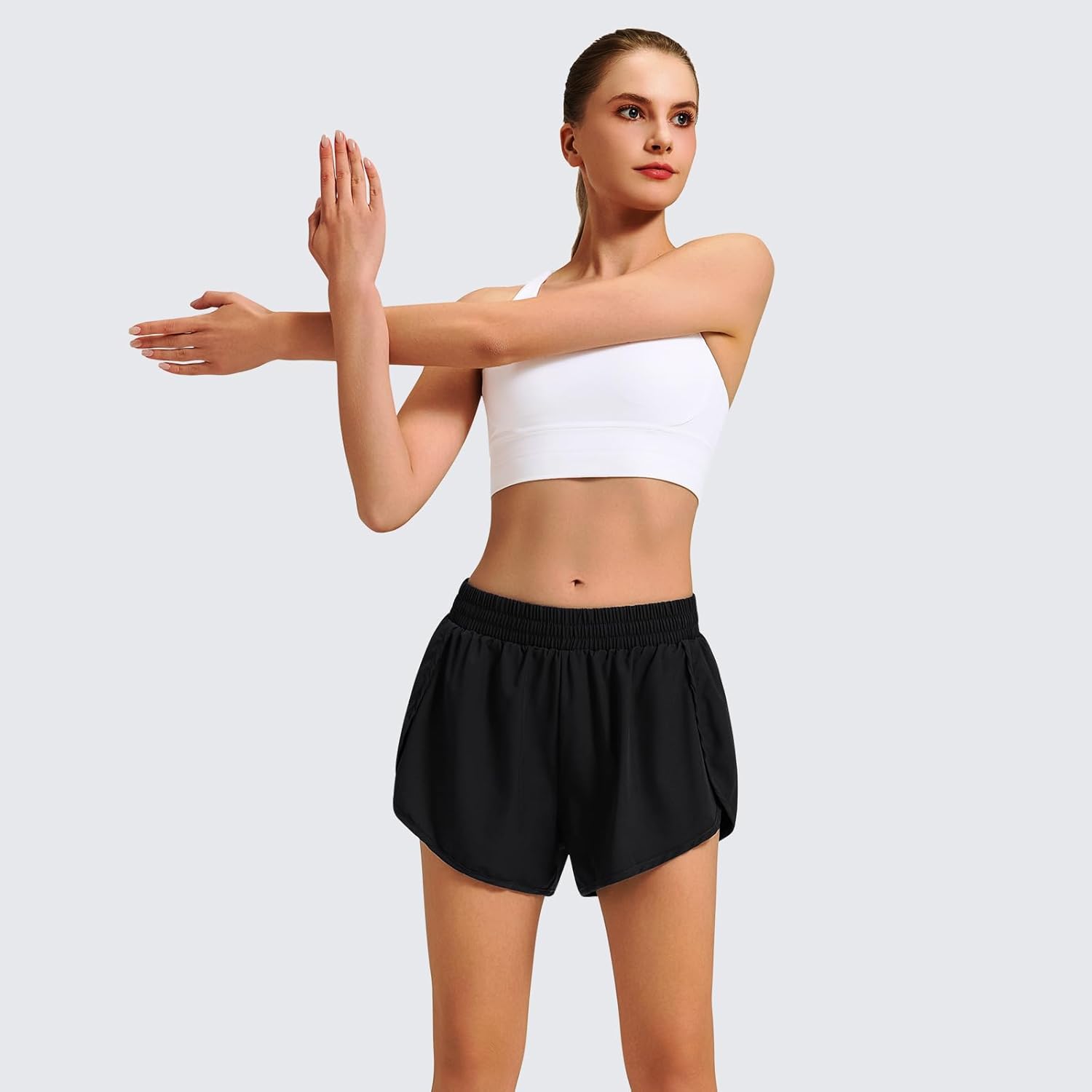 BEROY Womens Running Shorts Quick Dry Lightweight Athletic Short 2 in 1 Workout Gym Yoga Shorts with Pockets