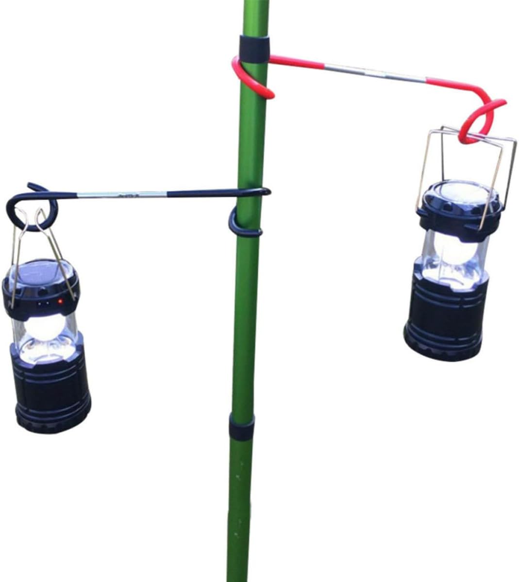 2 Pcs Outdoor Two Way Camp Hook Tent Light Hook Stainless Steel Black