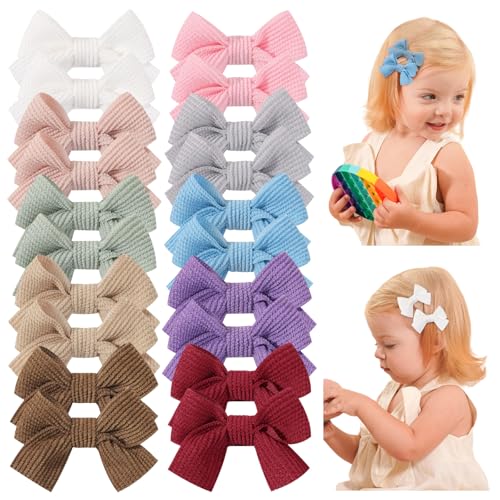 Jollybows 20pcs Barettes Cheveux, 2 Pouces / 5 cm Pince Noeud Cheveux Bébé Pince Crocodile Cheveux Accessoires pour Enfant Petite Fille Tout-Petits