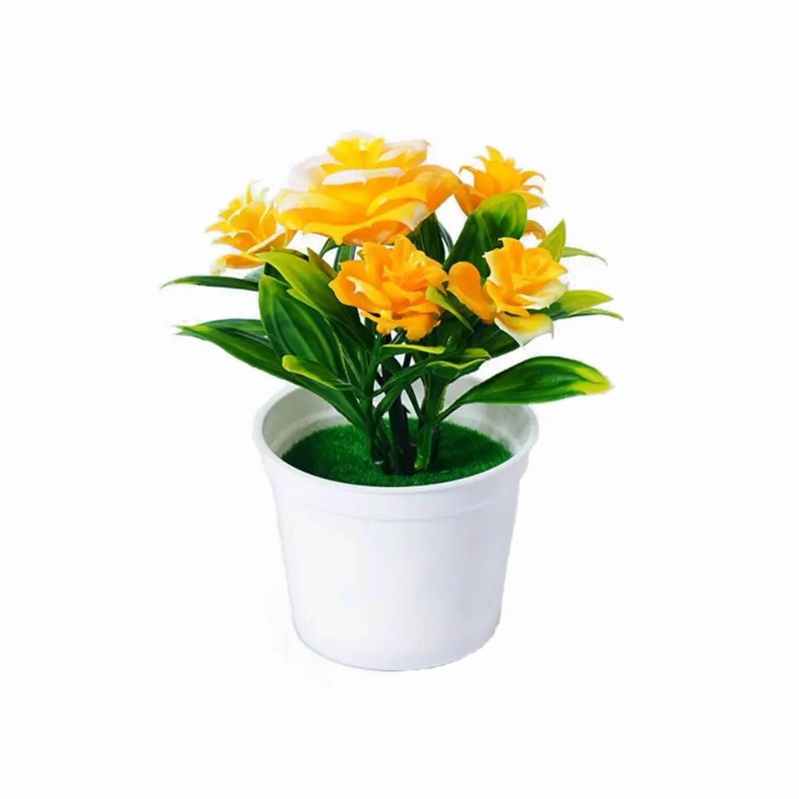HUWOYG 3PCS Multicolor Artificial Rose Bonsai Gift Faux Craft Lifelike Pot Plants Desktop Ornament Home Decoration Simulation Flowers Potted For Home