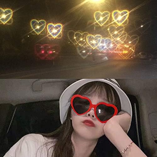 Miniatura 3 de Gafas de corazón efecto negro, con elegante estuche para gafas (marco de corazón, negro)