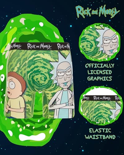 Mens Boxer Briefs - Rick and Morty Cotton Lined Crotch No Fly Underwear Boxers for Men with Support Pouch (S-XL)2