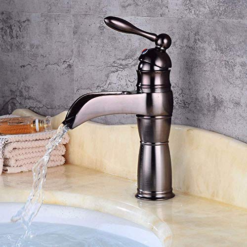 Grifo de lavabo cascada estilo retro rústico de 22 cm para encimera 7
