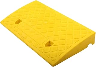 Ruiseawing Rampa para aceras, para Autos, sillas de Ruedas, Scooters, cortacéspedes, garajes y entradas con Superficie Antideslizante (50 x 27 x 7 cm, Color Amarillo)