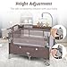 BABY JOY 5-in-1 Pack and Play, Portable Baby Bedside Sleeper with Bassinet, U-Shaped Diaper Changer, Safety Strap, Side Zipper Entrance, Bedside Crib Playard from Newborn to Toddlers (Coffee)