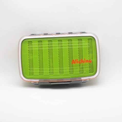 Miniatura 7 de Alichino Caja de moscas para archivos de mosca, caja de plantillas de hielo de dos caras, impermeable, caja de pesca con mosca para ninfas y Inserto