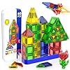 Mini Magnetic Tiles Travel Set for Kids, Magnetic Building Blocks with Metal Box, Magnet Toys for Toddlers Kids Ages 1-3 4-8 Boys and Girls Holidays Birthdays Gifts