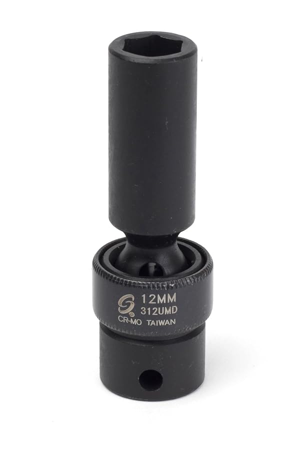 Sunex 312UMD 3/8"Drive Deep Universal 6 Point Metric Impact Socket 12mm by Sunex Tools - Used condition - US$13.44