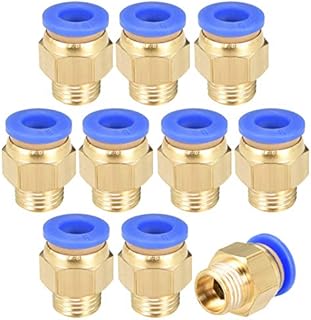 sourcing map Straight Pneumatic Push to Quick Connect Fittings 1/4" PT Male x 6mm Tube OD 10pcs