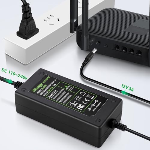 Image of Facmogu 24V 3A 72W Power Supply Adapter Converter, 100-240V 50 /60Hz AC to DC 24 Volt 3Amp Power Supply, 5.5x2.5mm & 5.5x2.1mm DC Plug, 24V Switching Transformer for LED Lights