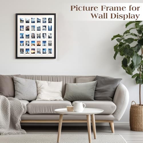 Image of Namalu 4 Pcs 2 x 3 Multi Pictures Frame Collage Wall Decor with 30 Openings Black Wood Mini Film Photo Wall Frames for Display Wedding Decoration,18.5 x 21 Inches