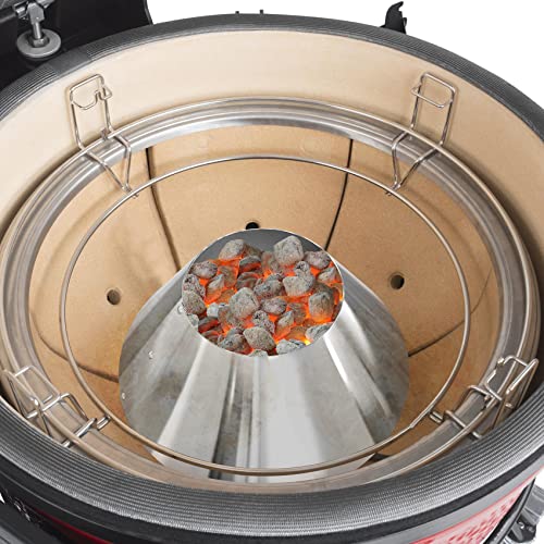 onlyfire Edelstahl Kohlekorb BBQ Kraftstoff Dome für Weber Kugelgrill, Holzkohlegrill und Andere Keramikgrills | Direktes und Indirektes Grillen | Holzkohle Briketthalter | Holzkohlekorb Zubehör