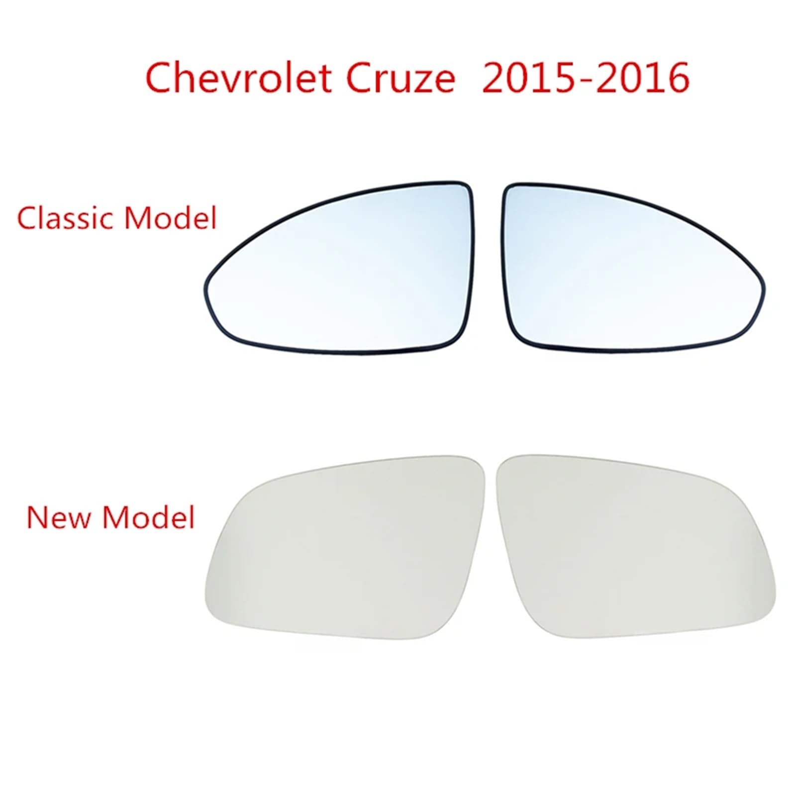 Vetro Dello Specchietto Retrovisore Vetro specchietto retrovisore laterale per Chevrolet per Cruze 2015 2016 senza riscaldamento installare(New Modle Left)