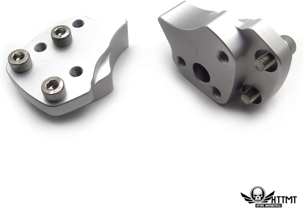 SMT- Compatible With 2001-2005 Yamaha FJR 1300 FJR1300 1" Up + 1.75" Back Handlebar Risers Lift Kit Comfortable Riding Position Silver