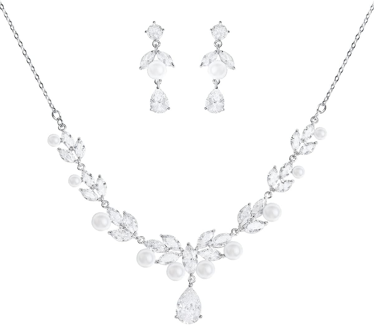 Bridal Jewelry Set for Wedding Fashion Cubic Zirconia Necklace And Earrings for Women Jewelry Sets Gift