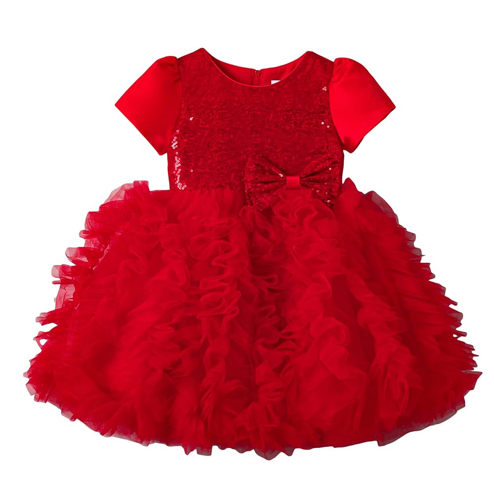 Hopscotch Sequinned Bow Applique Ruffled Party Dress for Ages (5-6 Years) - Review, Price and Buying Guide