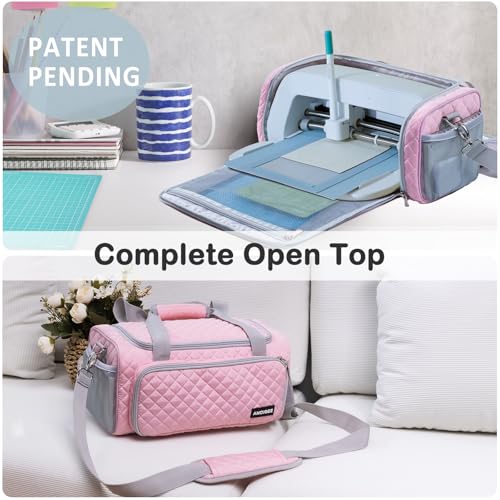 Image of AMOIGEE Carrying Case for Cricutt Joy Xtra, Joy Extra Bag, Full Open Case with Pockets for Cricutt Joy Xtra Accessories and Tools, Dust Cover, Mat