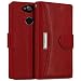 IDOOLS Leather Wallet Phone Case for Sony Xperia XA2 Ultra, Folding Flip Cases Protective Cover Strong Magnetic Closure Protector with Card Slots Kickstand (Red, 6.0”)