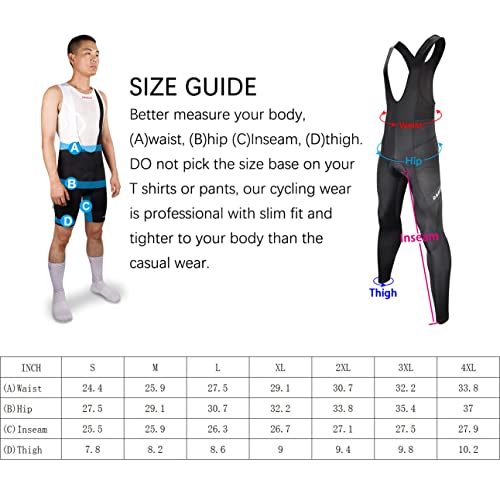 Darevie Men's Cycling Bib Tights 3D Gel Pad For Spring Summer Bike Pants Compression Cycling Pants Bike Tights Black #TOP2