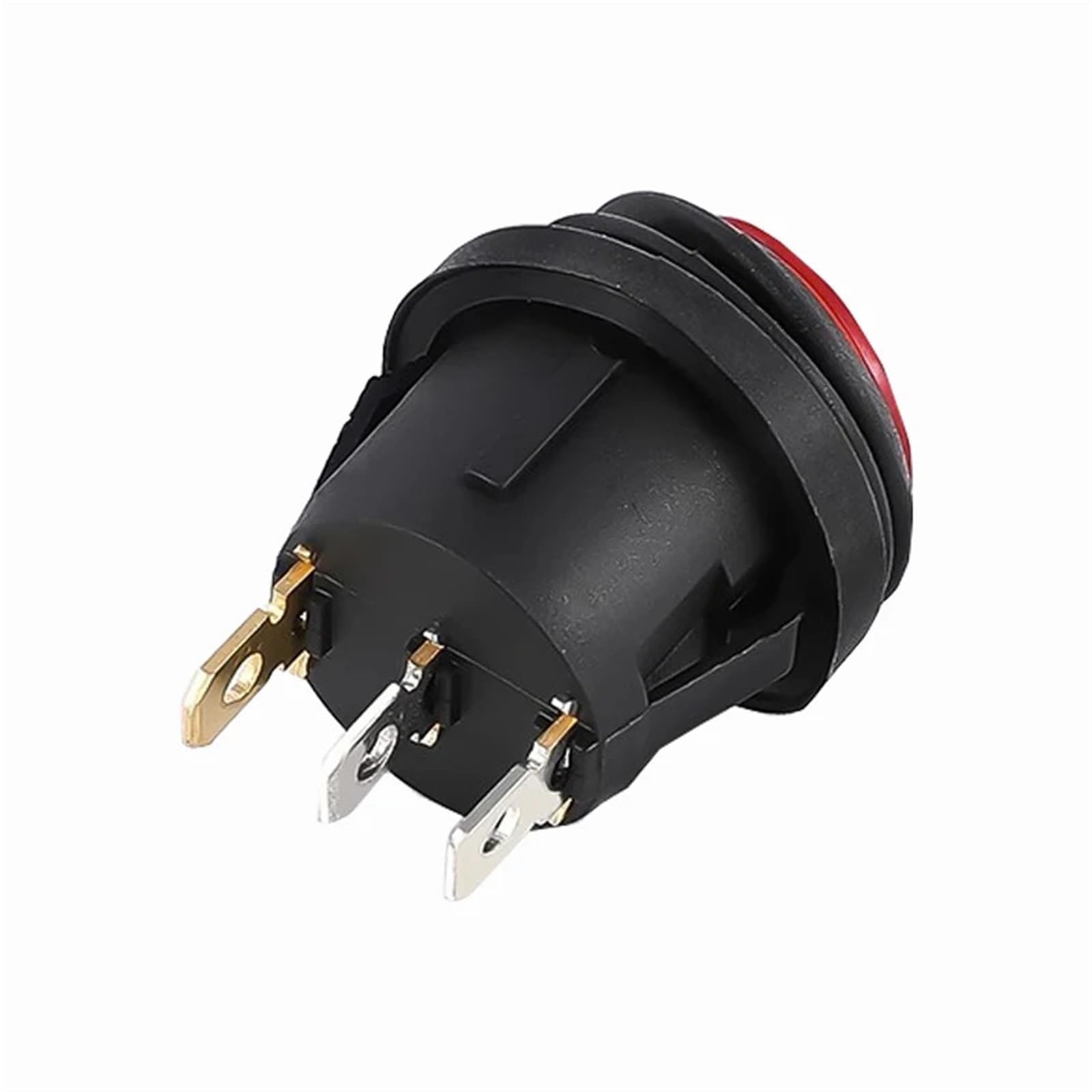 5 pezzi on/off SPST rotondo impermeabile for barca LED interruttore a bilanciere pulsante di accensione 12V 220V(Yellow,LED AC 220V-250V)
