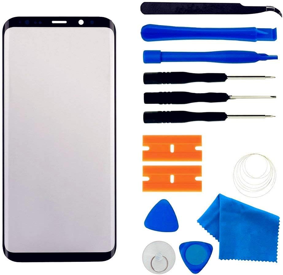 Original Galaxy S9 Screen Replacement Front Outer Lens Glass Screen Replacement Repair Kit for Samsung Galaxy S9 G960 Series (Galaxy S9 5.8 inch Black)