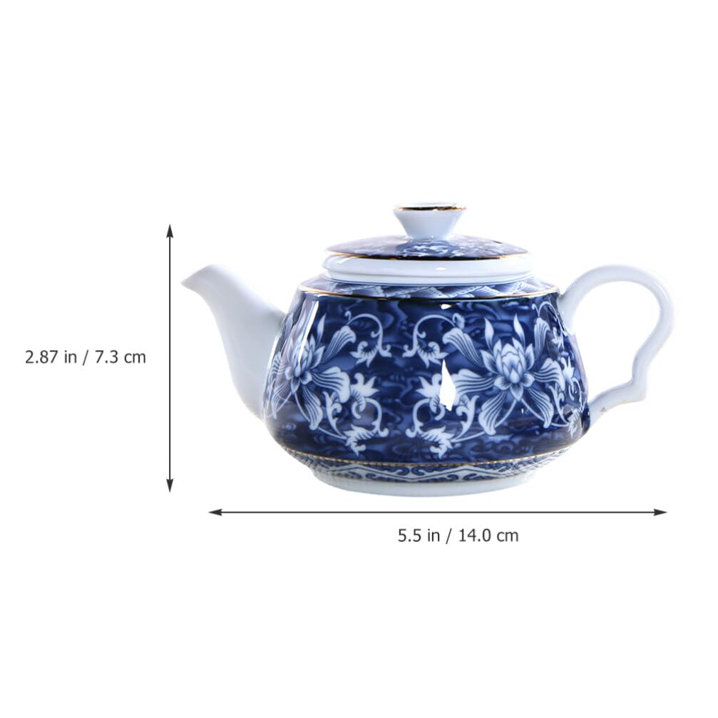 Teteras, Tetera Azul Y Porcelana Tetera De Cerámica con Asa Tetera Tetera De Cerámica Olla De Caldo Tetera Portátil Tetera Casera Tetera China Tetera De Escritorio Decora,
