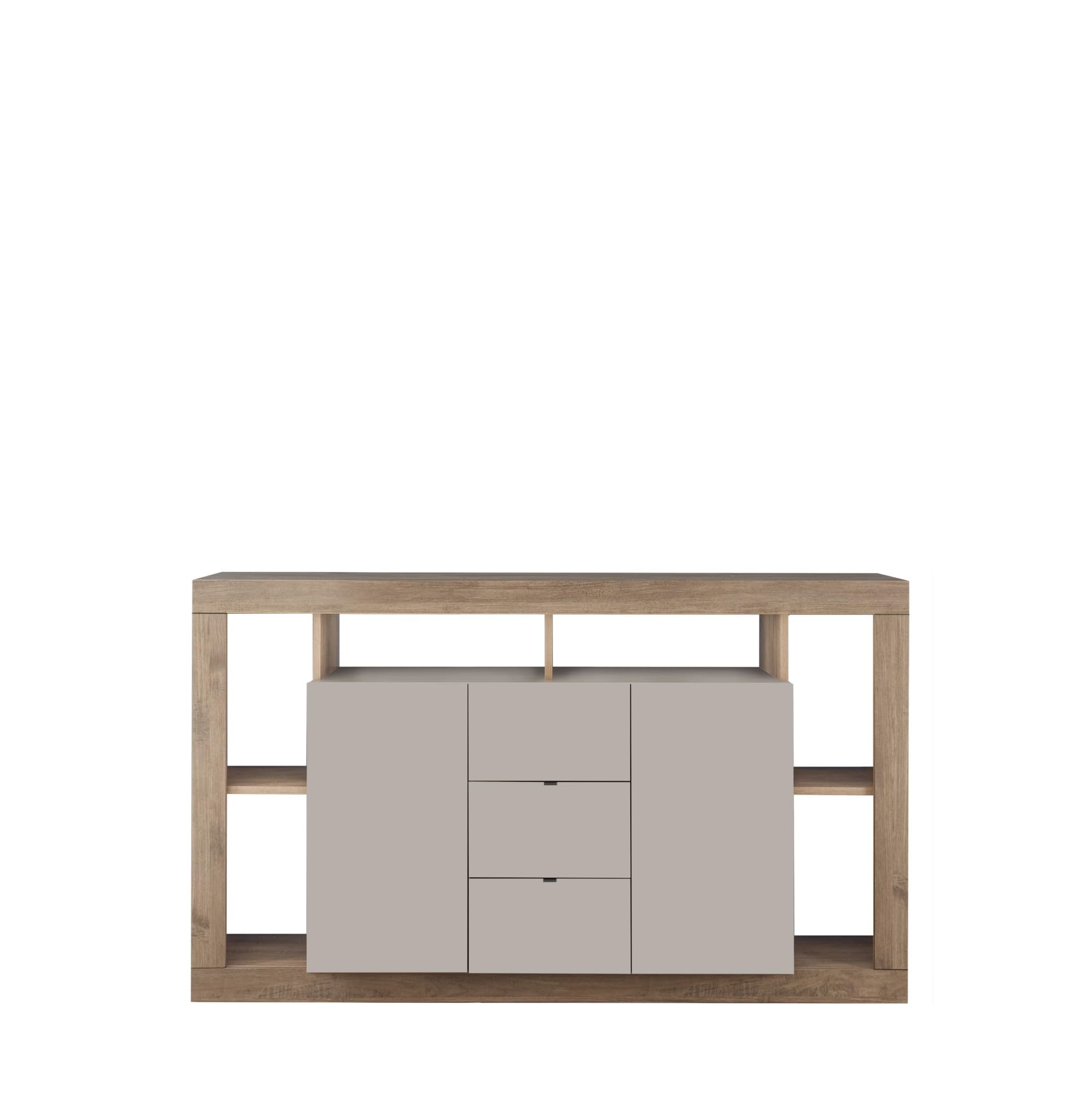 Web Convenienza Madia con 2 Ante e 3 Cassetti - Made in Italy - Credenza Contenitore Collezione Rimini per Soggiorno, Cucina, Ingresso e Sala da Pranzo Mobile Design moderno - Mercure/Cashmere