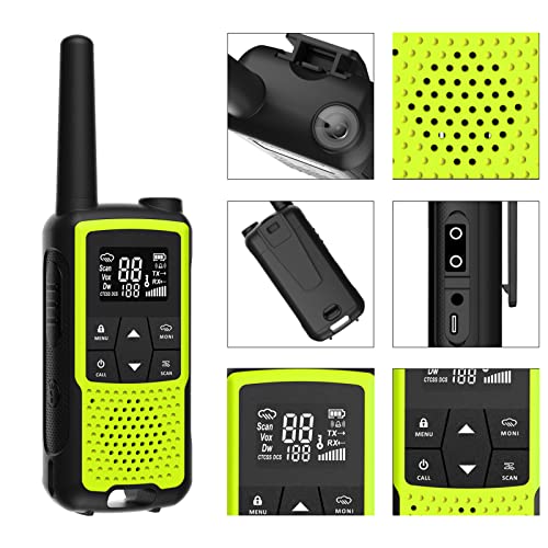 Baofeng F22 Frs Radio License-Free Walkie Talkie 22 Channel 12 Noaa Weather Channel Led Flashlight Hands-Free Two Way Radio With Earpiece (2 Pack, Green) #TOP3