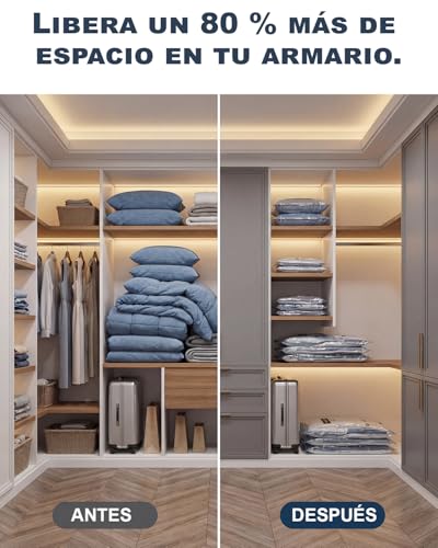 Miniatura 6 de Bolsas Vacio Ropa con Bomba Manual, 4 Bolsas Vacio Ropa Viaje (4 * 50x40cm), para Viajes, Mudanzas y Almacenamiento