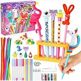 All-in-One Complete Kit: Create 12 unique pens with 50+ craft supplies: pen barrels, ink refills, glitter, beads, pipe cleaners, pom-poms, funnel, tweezers and display stand. Everything a beginner needs for hours of creative DIY fun—no extra tools re...