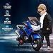 Aosom 12V Kids Electric Motorcycle with Training Wheels, Battery Power Ride on Motorbike, High-Traction at 3.7 Mph Top Speed, with Light Music, Blue