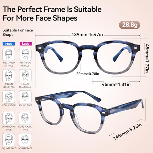 Image of Dollger Blue Light Blocking Glasses for Men Women Retro Round Anti Eye Strain Computer Gaming BlueLight Eyeglasses