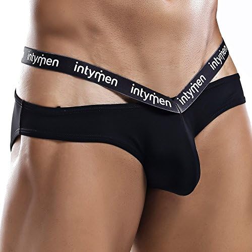 Sexy Mens Secret Brief Underpants Pouch Enhancing Low Waist Bikini Underwear (Black, M)