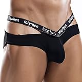 Sexy Mens Secret Brief Underpants Pouch Enhancing Low Waist Bikini Underwear (Black, M)