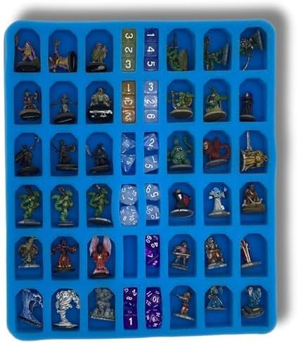 Miniature Storage Case - Foam Slot Case for Miniatures - Miniature Carrying Case with Handle - Miniatures Carrying Case - Grinning Gargoyle (30mm Bases)