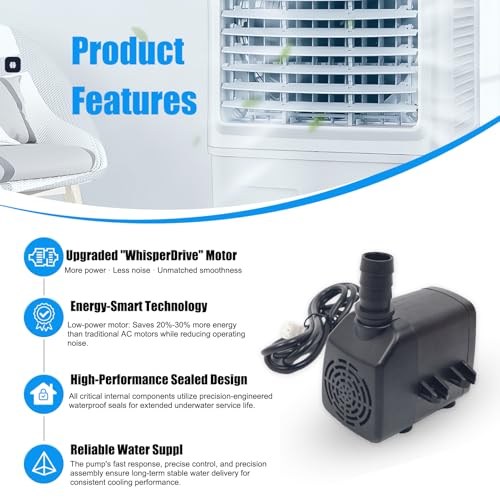 Image of 6036050 Evaporative Coolers Pump Ultra Quiet with Dry Burning Protection,Pump Fit for Models: MC37A,MC37M,MC37V,MFC3600,3100CFM