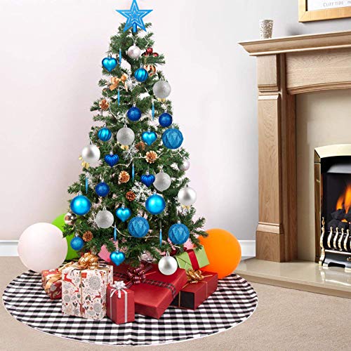 HOWAF Kerstboomballen set - 50 stuks kerstballen van kunststof zilver en blauw, plastic kerstballen onbreekbaar met hanger voor kerstboomdecoratie en kerstboomversiering - Image 8