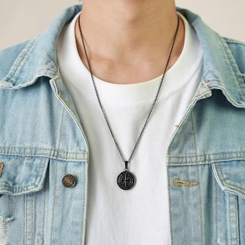 To My Son Compass Pendant Necklace Gift, Personalized Engraved Compass, Milestone Necklace for Son, Men's Pendant, Important Commemorative Day, Graduation, Birthday Gift4