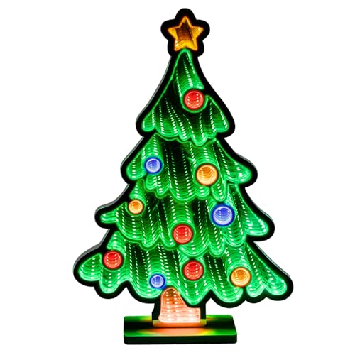 Wohnzimmer Amerikanische Weihnachtsdeko 14 ConBlom Weihnachtsbaum Infinity Light, LED Spiegel Tunnel mit...