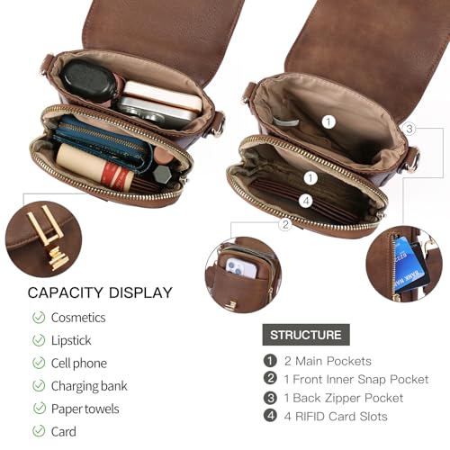 Image of GOIACII Phone Purse Crossbody Bags for Women Small Travel Wallet Touch Screen RFID Blocking