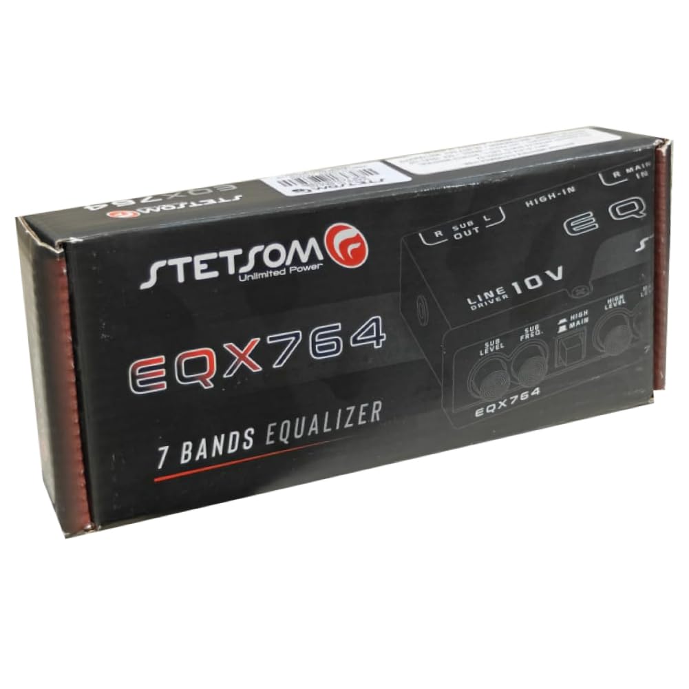 Genérico Kit Set para Stetson EQX764, 1 Ecualizador preamplificador de 7 Bandas, Ecualizador, Crossover, ultradelgado, Listo para Auto, 1 Unidad + Accesorios Gratis