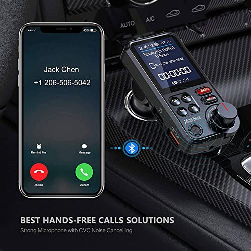Transmetteur FM Bluetooth 5.0 de voiture anti-interférence avec égaliseur EQ et chargeur USB