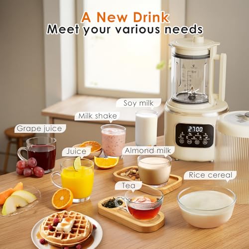 58oz Nut Milk Maker Machine, 10 in 1 Automatic Nut Milk Maker with 20 Blades, LED Display, Soy Milk Maker with 24H Delay Start&12H Keep Warm, Almond Milk Maker for Homemade Oat, Milk Shake, Cream image 3
