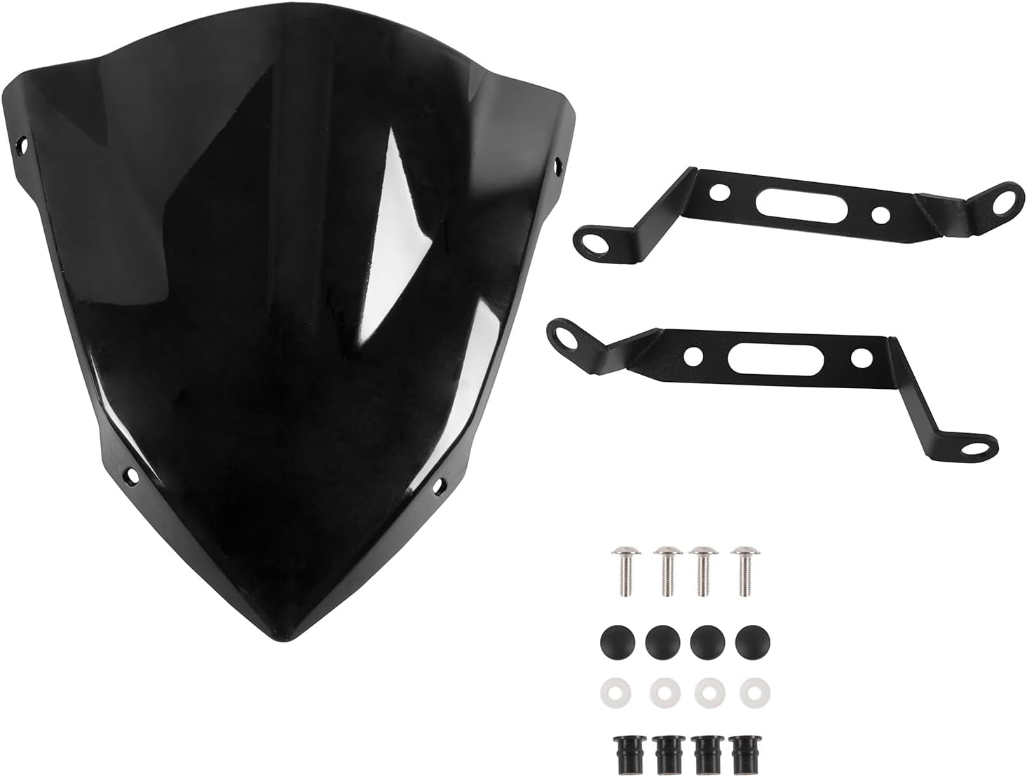 Motorcycle Windshield Windscreen Airflow Wind Screen Deflector Double Bubble Fairing Compatible with MT07 FZ07 MT-07 FZ-07 2018 2019 2020 (Smoke)