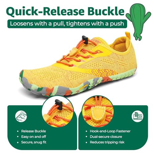 Miniatura 4 de Saguaro Barefoot Zapatillas De Trail Hombre Mujer Zapatos De Deporte Transpirable Antideslizante Calzado Minimalistas Amarillo 39 Eu