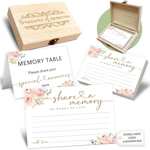 Share A Memory Cards For Celebration of Life Decorations, 50 Psc Share A Memory Box For Funeral Memorial for Funeral Wedding Birthday Graduation Bridal Shower Guest Book Ideas(Rose Gold) -A04
