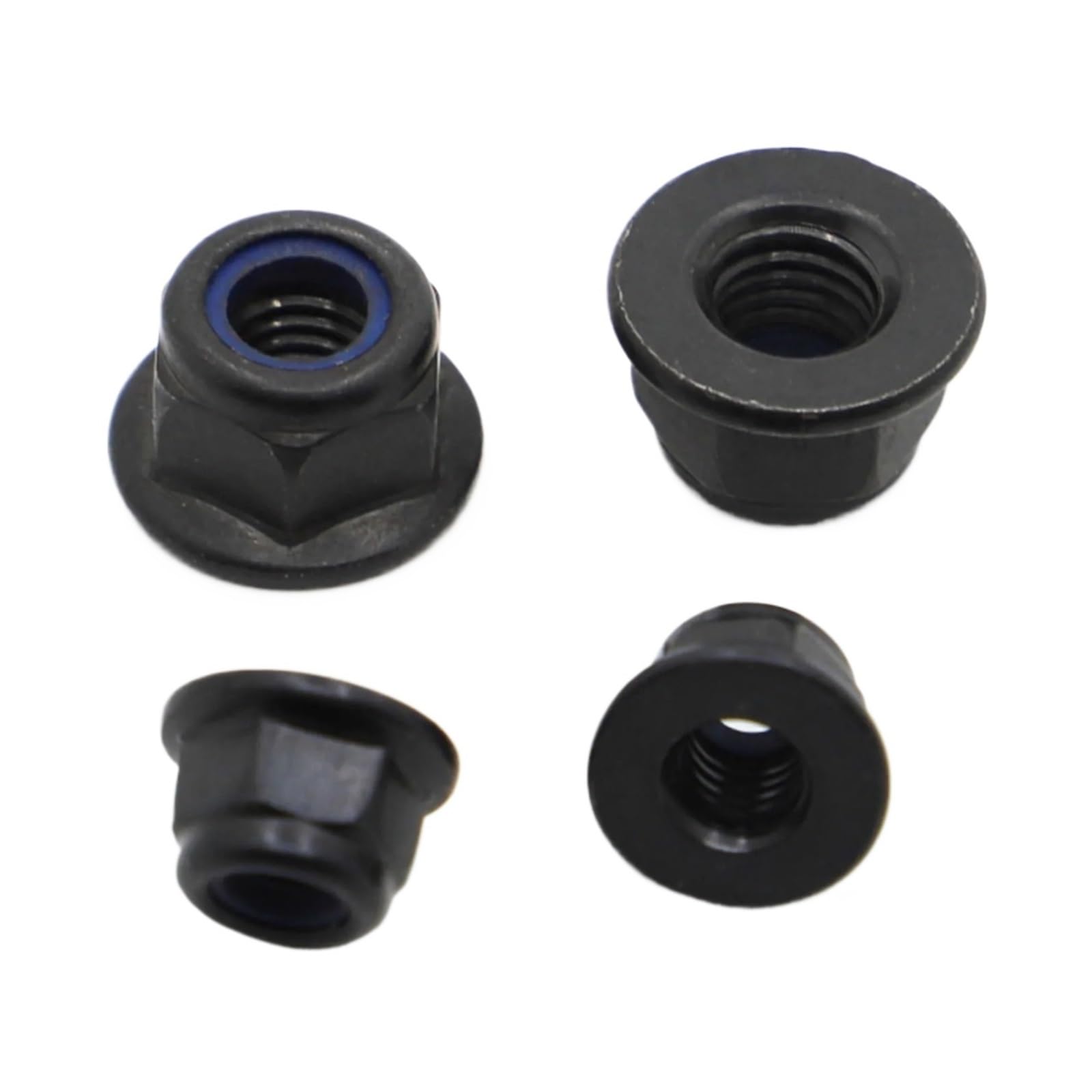Écrou de verrouillage en acier zingué noir avec insert nylon pour montage de précision