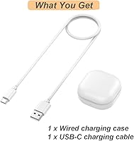 Vista 7 de Funda de carga para Samsung Galaxy Buds 2 (SM-R177), caja de estación de carga de repuesto con cable USB tipo C para auriculares Galaxy Buds 2