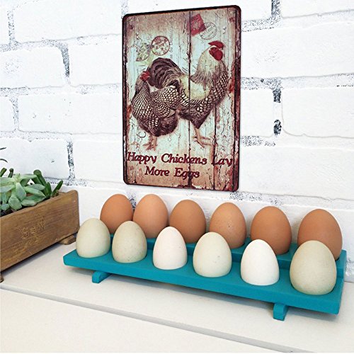 Artclub Happy Chickens Lay More Eggs, Hen Metal Tin Sign, Vintage Plaque Poster Kitchen Home Wall Decor #TOP3